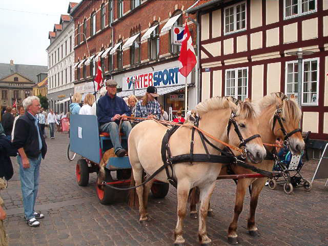 Bjarke med fyldt hestevogn til byfest i Faaborg